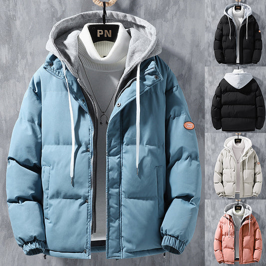Fashion Hooded Jacket Men Winter Windproof Thickened