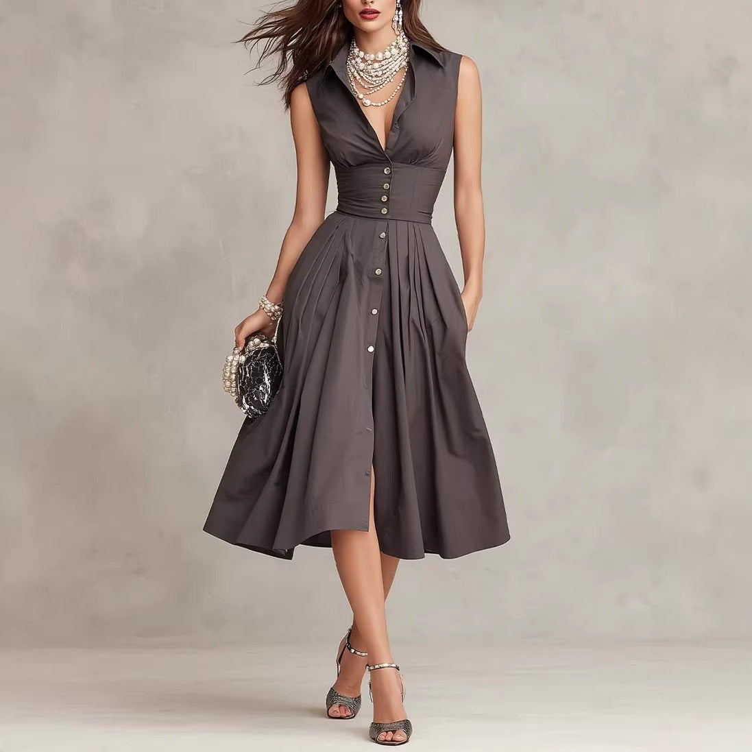 Womens Comfortable Sleeveless Elegant Dress