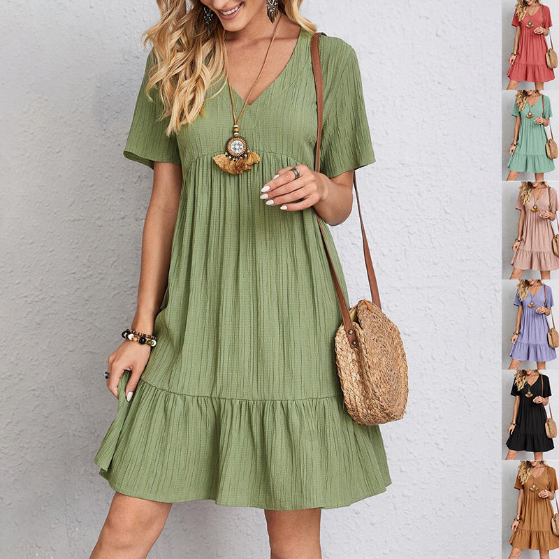 V-Neck Summer Dress – Casual Loose Beachwear | Koalakits36