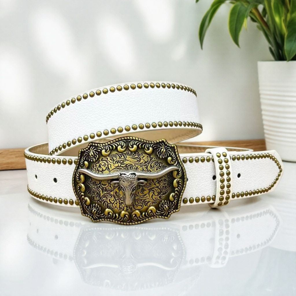 Punk Embossed Western Cowboy Belt - Elevate Your Style with Edgy Authenticity