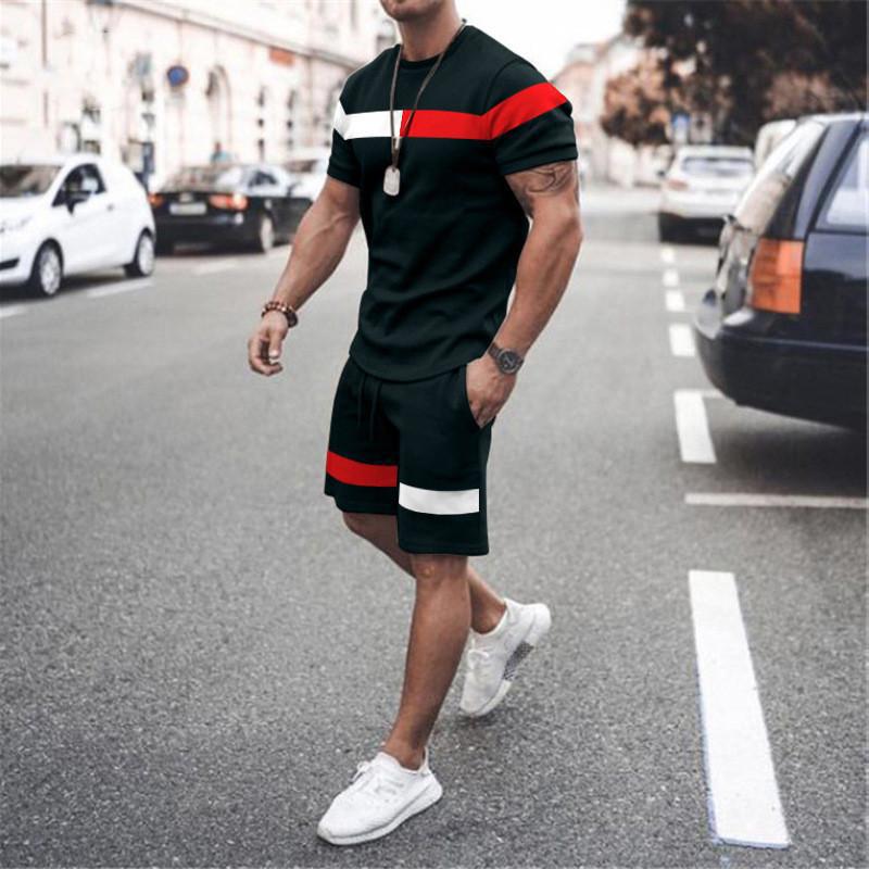 Men’s Printed T-Shirt and Shorts Sportswear Casual Set