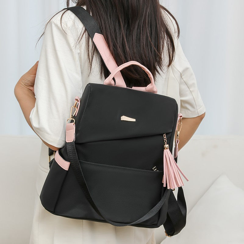 Oxford Cloth Stitching Women's Backpack Anti-Theft Back Zipper Girls | Koalakits36