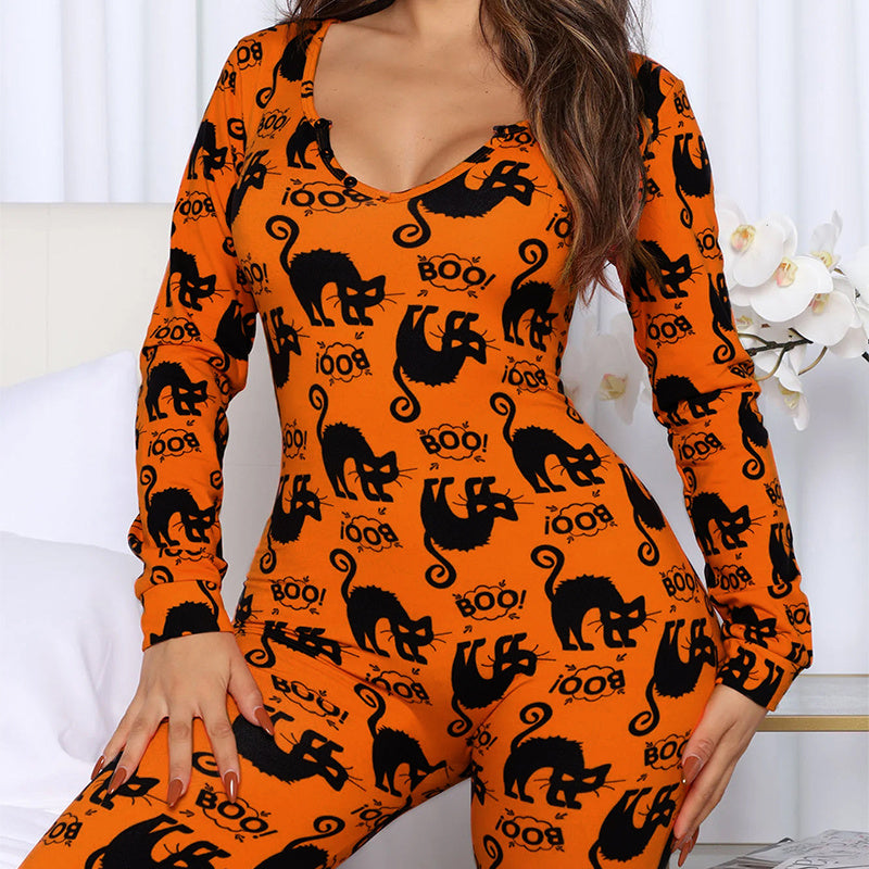 Long Sleeve Printed Jumpsuit - Halloween Jumpsuit | Koalakits36