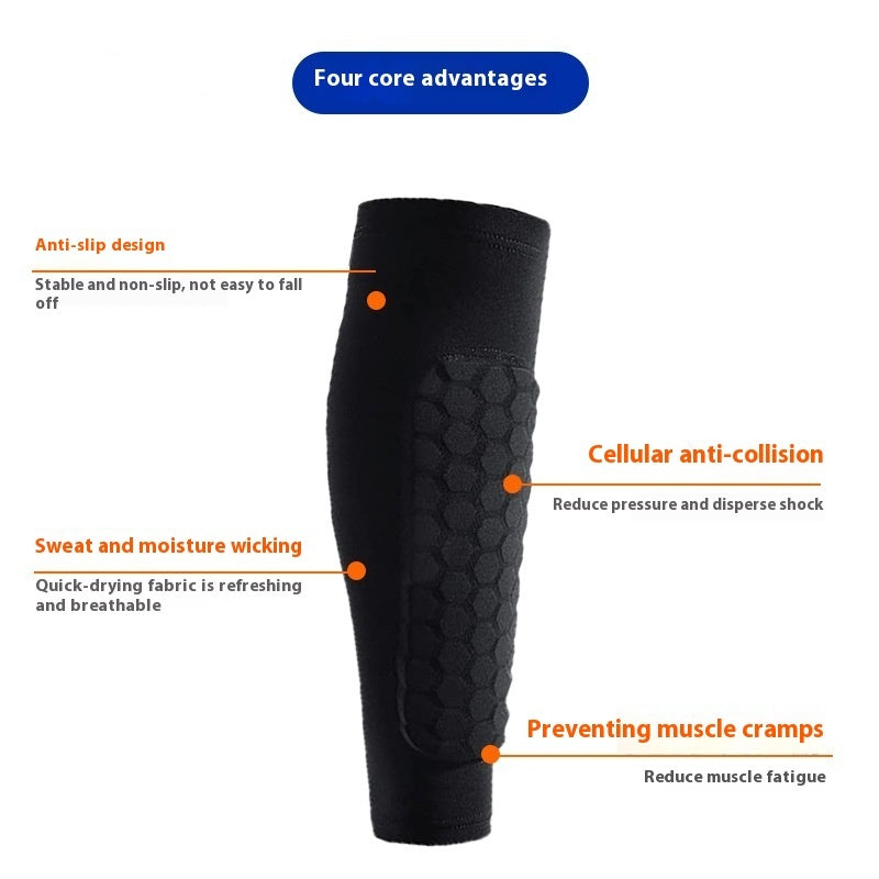 Honeycomb Shank Protection Foot Sock Men's Anti-collision Non-slip | Koalakits36