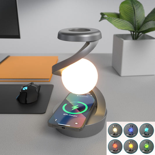 Rotating Moon Desk Lamp With Phone Wireless Charging Sensor Koalakits36