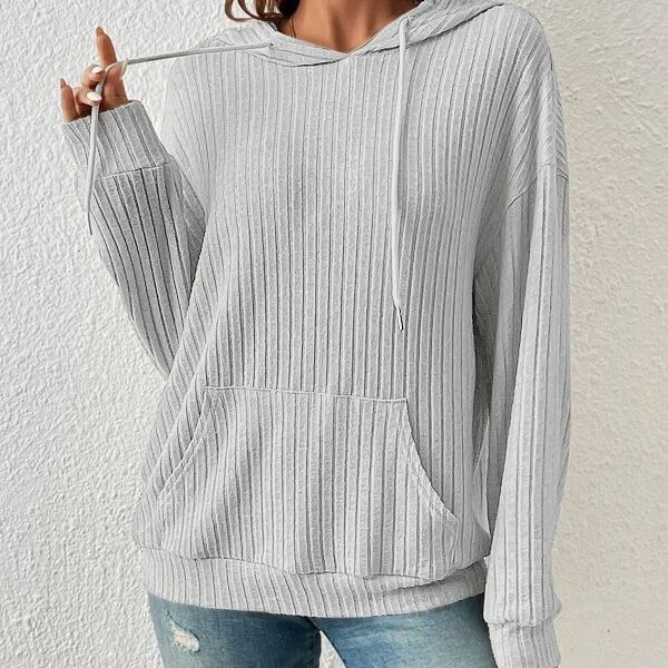 Fashion Drawstring Long-sleeved Hooded Sweatshirt