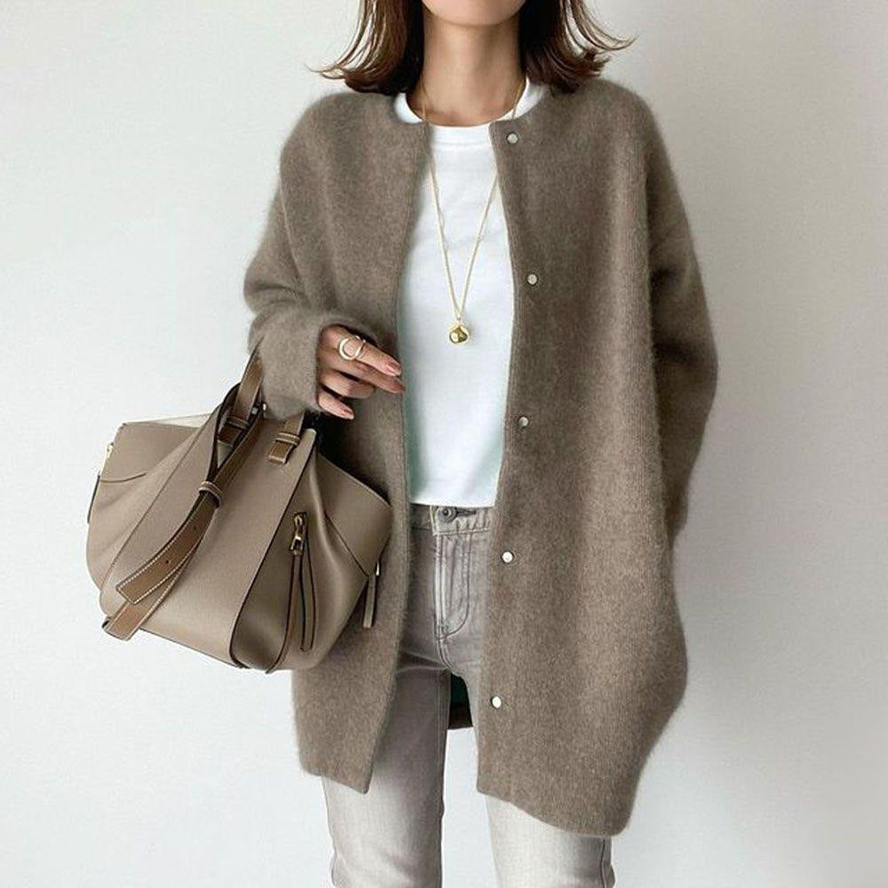 Single Breasted Cardigans Fashion Solid Color Knitted Jacket Women's Autumn Spring Clothing Koalakits36