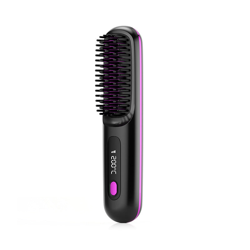 2 In 1 Hair Comb Wireless Straightener Brush Hair Fast Heating Portable Hot Curler | Koalakits36