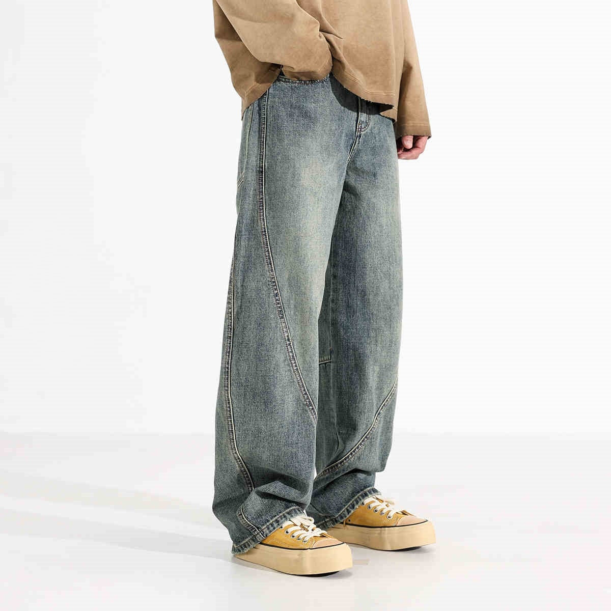Loose Wide-Leg Jeans for Men - Retro Denim | Koalakits36