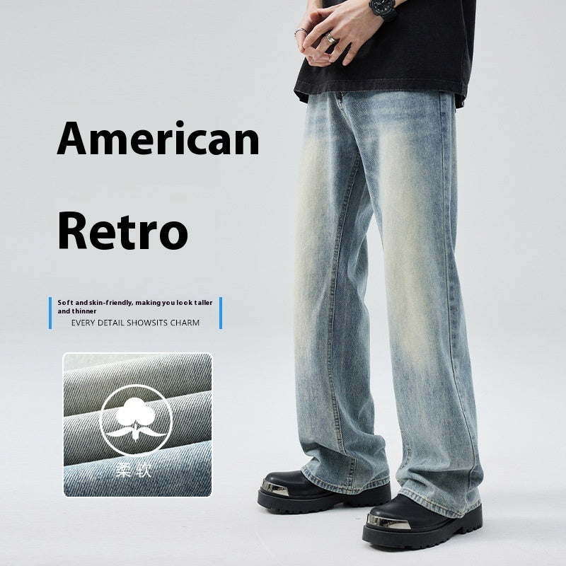 Wide Leg Denim Trousers - Men's Street Style | Koalakits36