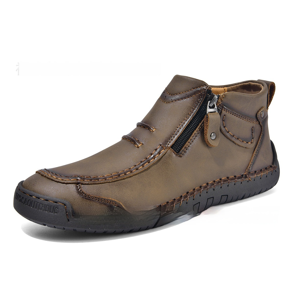 Men's Flats Ankle Boots Fashion Casual Side-zipper Boot Temperament Commuter Shoes Koalakits36