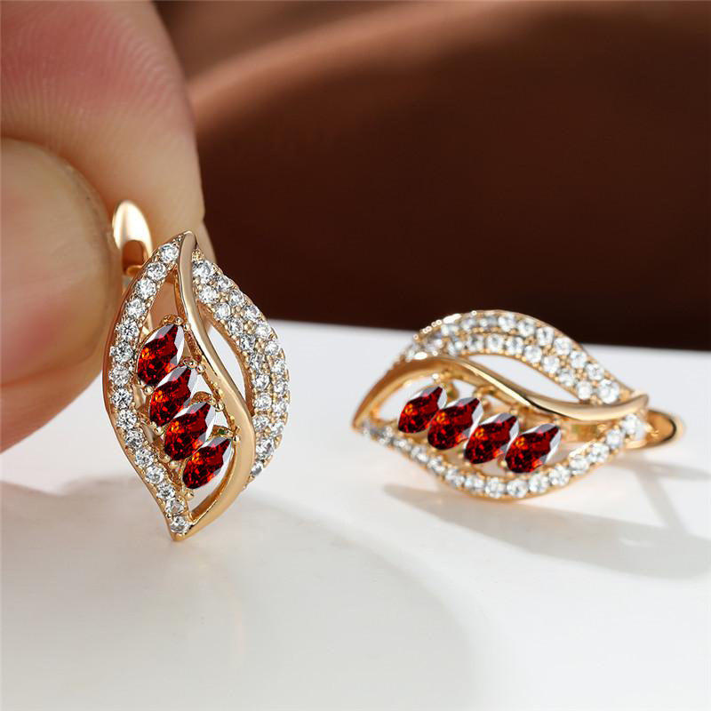 Leaf-shaped Rhinestones Earrings Fashion Unique Zircon-encrusted Stud Earrings | Koalakits36