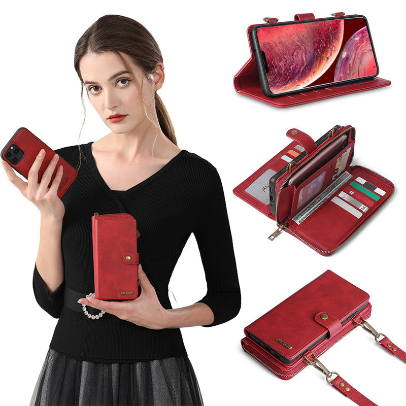 Detachable Wallet Backpack Strong Adsorption Leather Flip Phone Cases For Samsung Galaxy Note 20 UItra Note 10 Plus 9 8 Cover and Apple