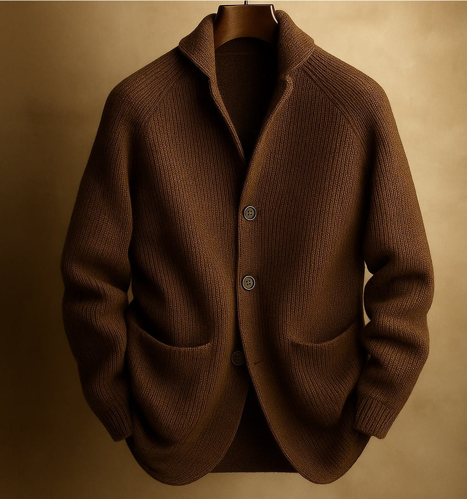 Men’s Knitted Cardigan Casual Button Pocket Long Sleeve Jacket