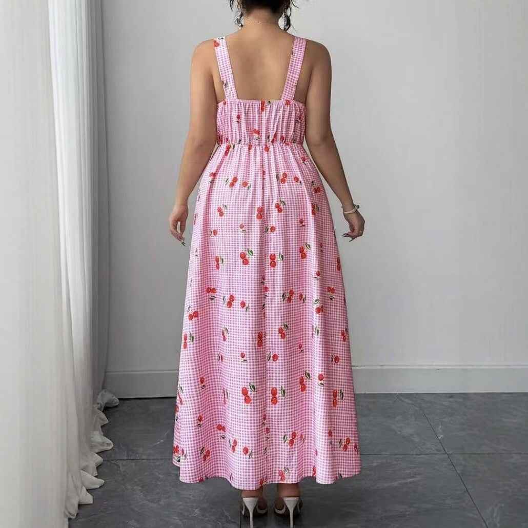 Plus-size Printed Slip Dress Womens Clothing