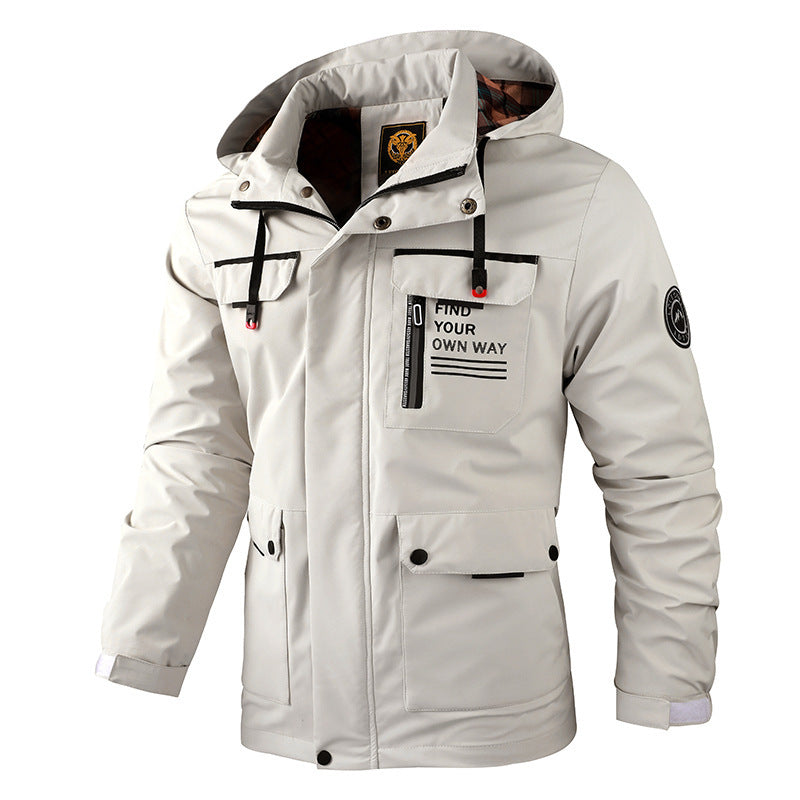 Men's Casual Windbreaker Jackets Hooded Jacket Man Waterproof Outdoor Soft Shell Winter Coat Clothing Warm Thick Tops Koalakits36
