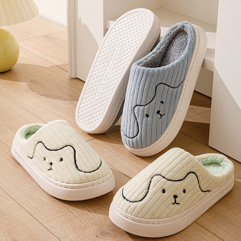 Striped Cat Slippers Indoor Couple Non-slip Floor Bedroom Slipper Winter Warm Plush House Shoes koalakits36