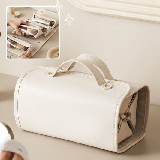 Large Capacity PU Cosmetic Bag Women's Storage Wash Bag Handbag