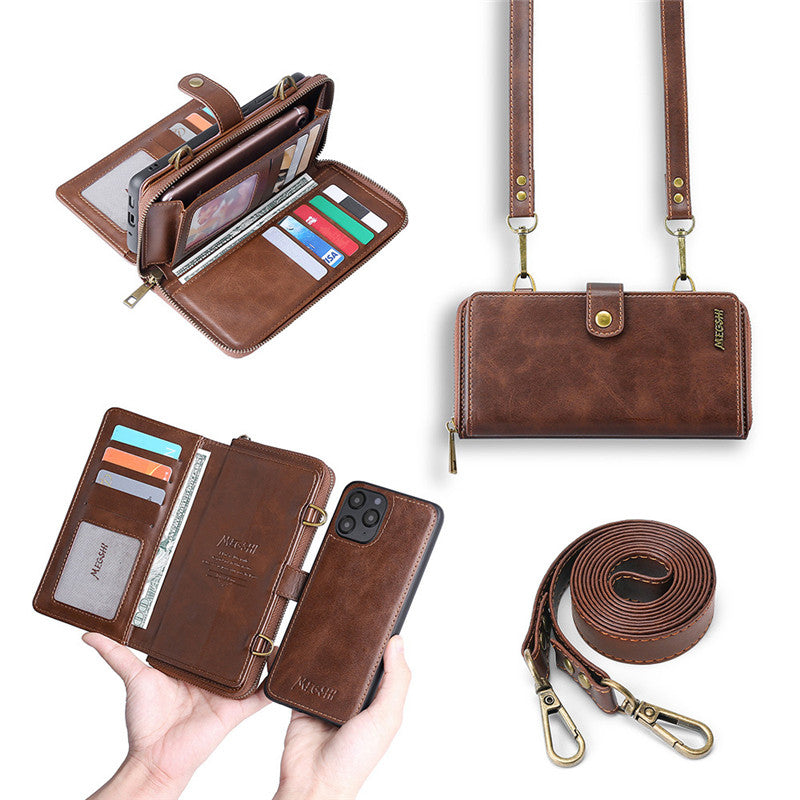 Detachable Wallet Backpack Strong Adsorption Leather Flip Phone Cases For Samsung Galaxy Note 20 UItra Note 10 Plus 9 8 Cover and Apple