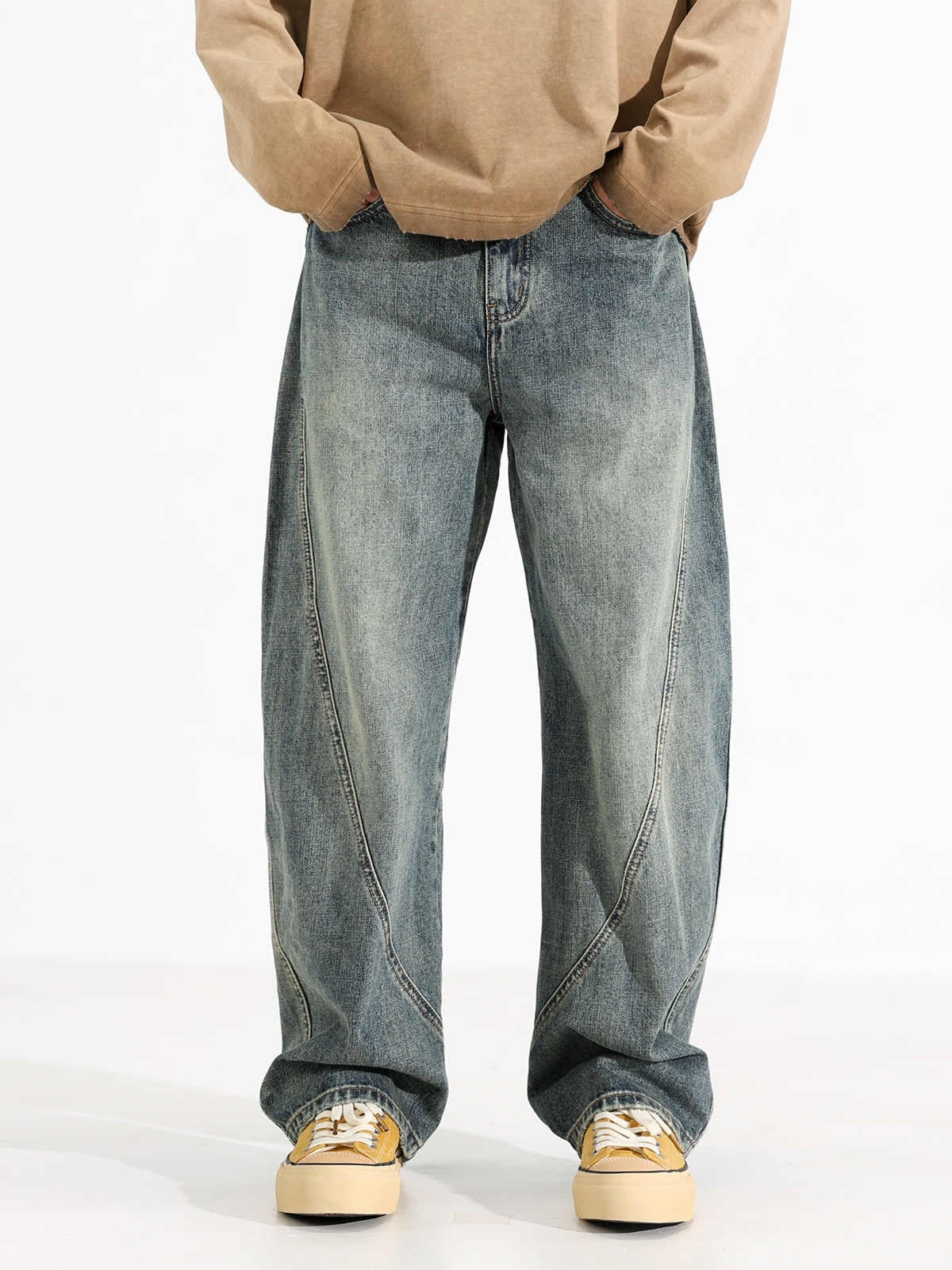 Loose Wide-Leg Jeans for Men - Retro Denim | Koalakits36
