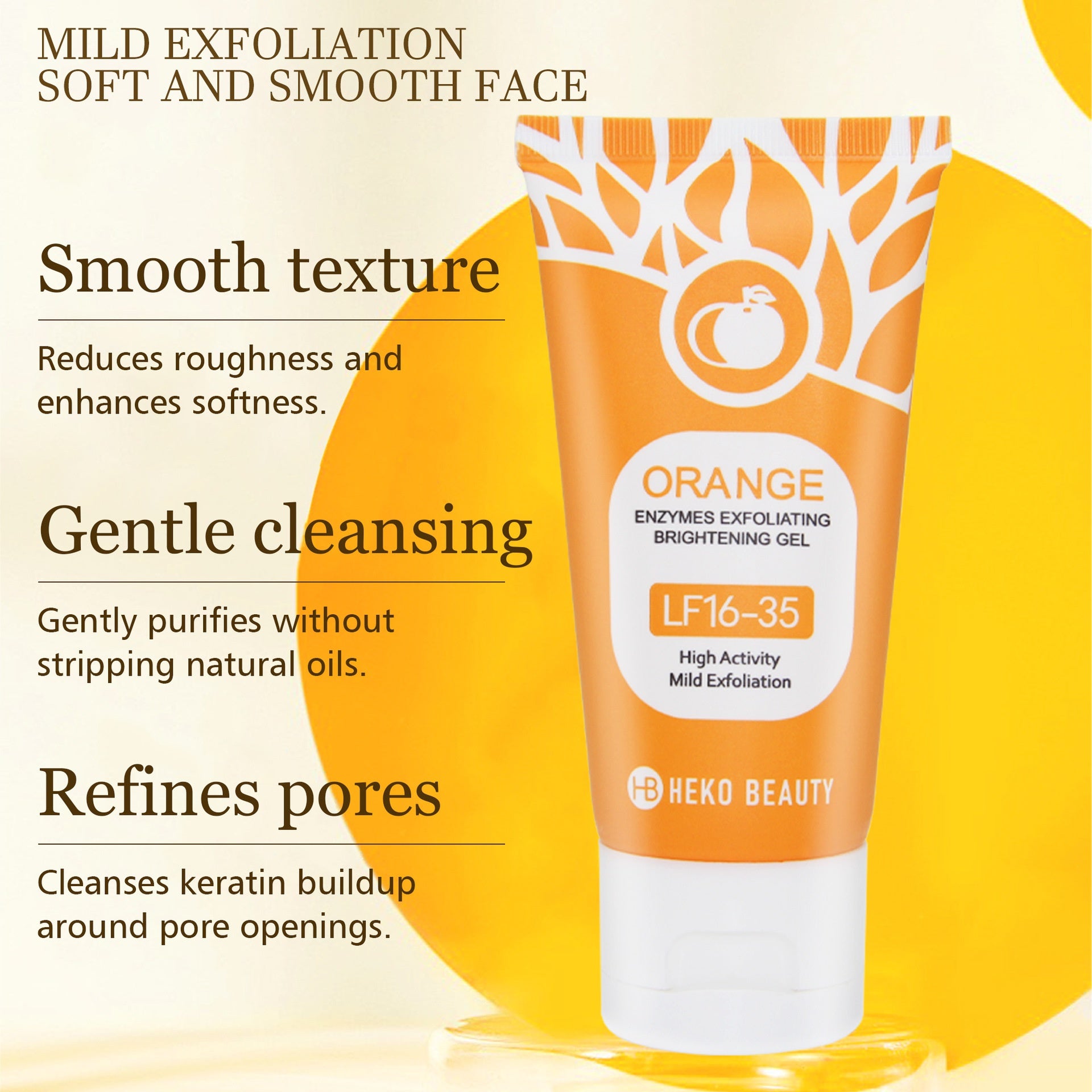 Orange Enzyme Exfoliating Gel for Face – Gentle & Natural