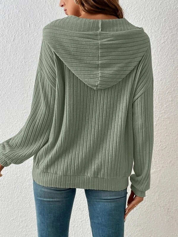 Fashion Drawstring Long-sleeved Hooded Sweatshirt