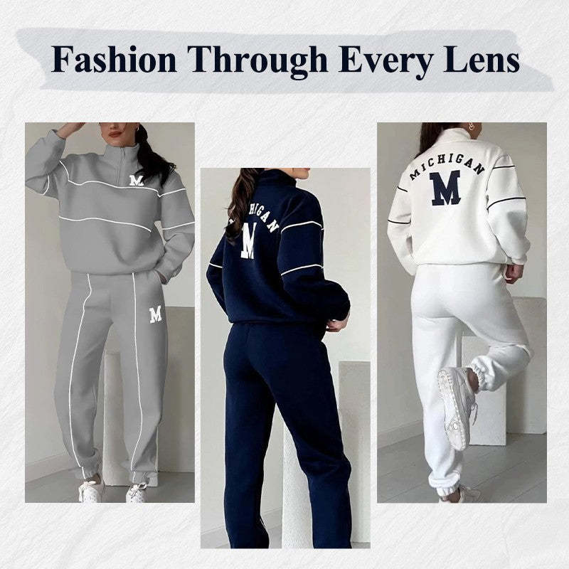 Womens 2 Piece Outfits Lounge Hoodless Pullover Sweatshirt Sweatsuit Sets Sweatshirt Baggy Fashion Sweatpants