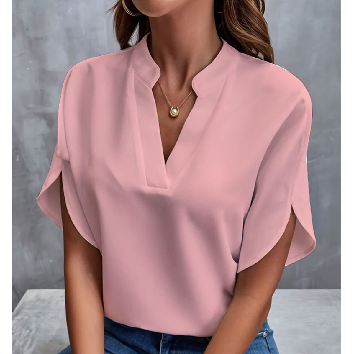 Short-sleeved Chiffon Shirt New V-neck Shirt Women's Koalakits36