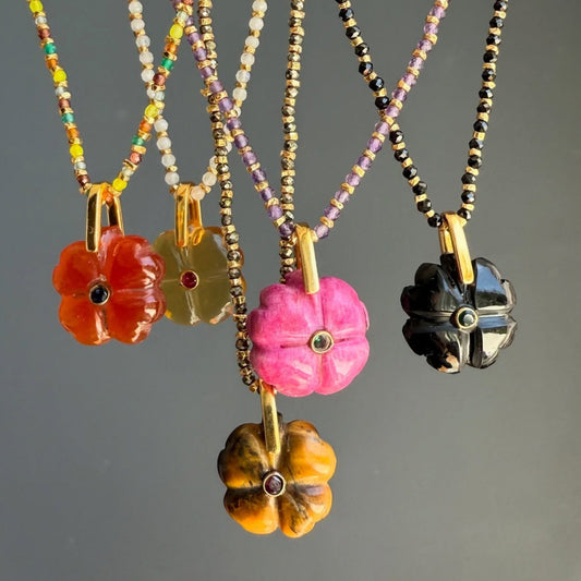 Red Oil-drop Flower Clavicle Necklace For Women
