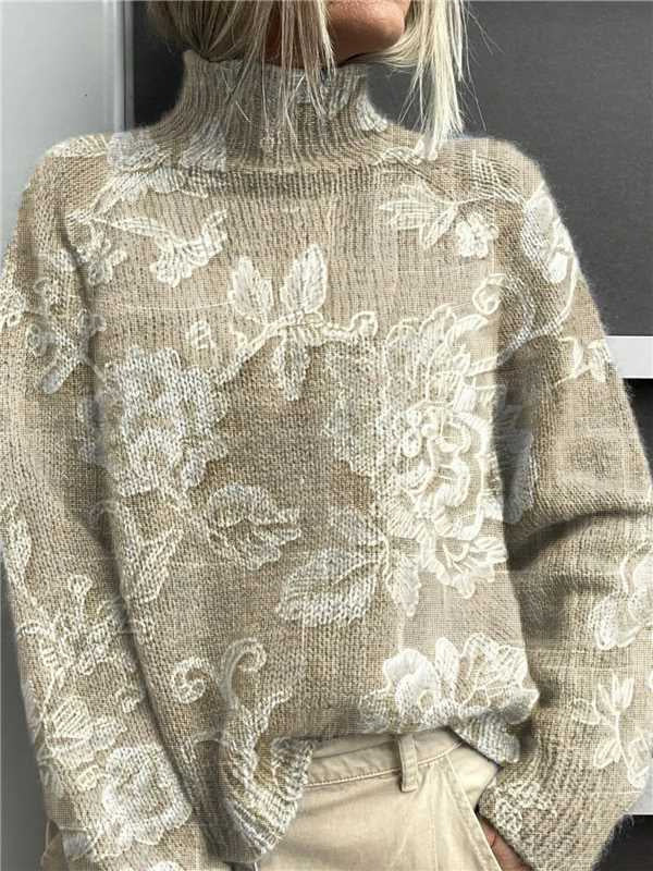 Women's Christmas Printed Turtleneck Sweater Koalakits36