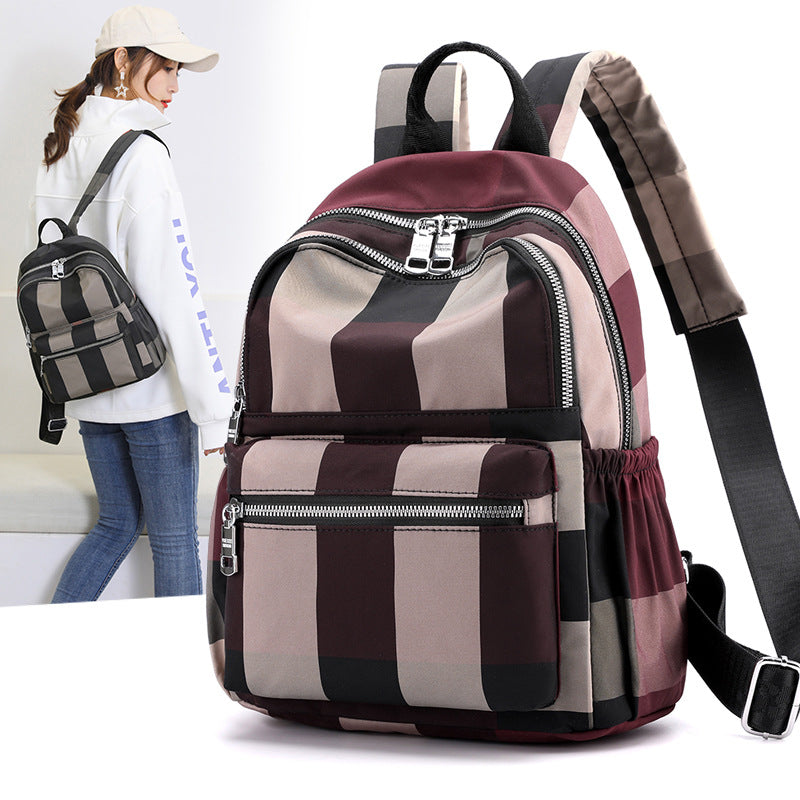 Lattice Lightweight Oxford Backpack – Stylish Small Travel Backpack for Everyday Use, School & Casual Outings