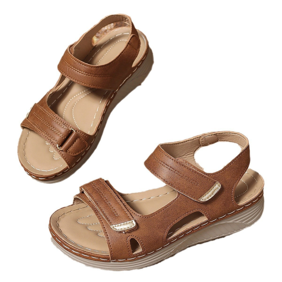 Plus Size Thick Bottom Hollow-out Wedge Sandals | Koalakits36