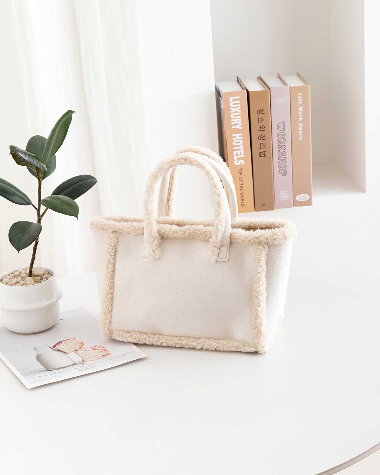 Womens Plush Crossbody Tote Bag Koalakits36