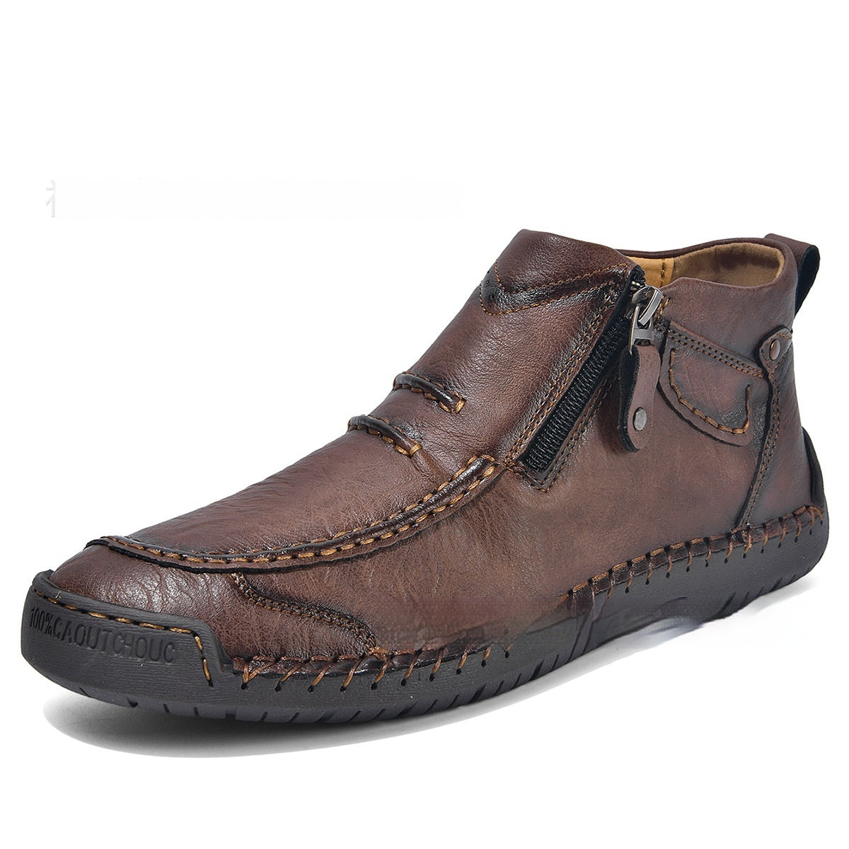Men's Flats Ankle Boots Fashion Casual Side-zipper Boot Temperament Commuter Shoes Koalakits36