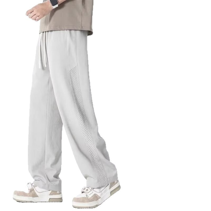 Straight-leg Ice Silk Pants Mens Breathable Casual Pants