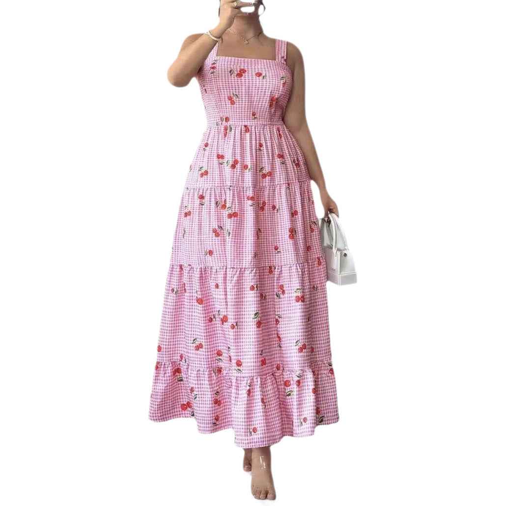 Plus-size Printed Slip Dress Womens Clothing