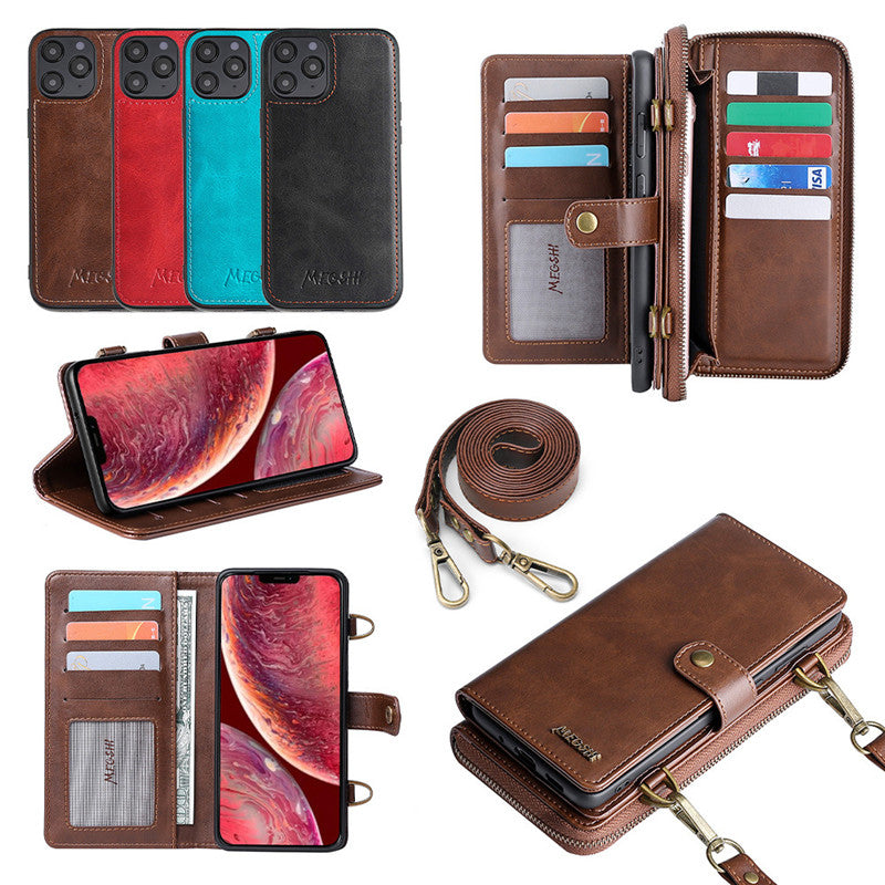 Detachable Wallet Backpack Strong Adsorption Leather Flip Phone Cases For Samsung Galaxy Note 20 UItra Note 10 Plus 9 8 Cover and Apple