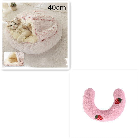 2 In 1 Dog And Cat Bed Pet Winter Bed Round Plush Warm Soft | Koalakits36