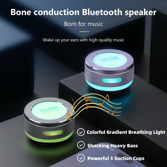 Small Wireless Bone Conduction Bluetooth Portable Surface Vibration Speaker With Color LED Light | Koalakits36