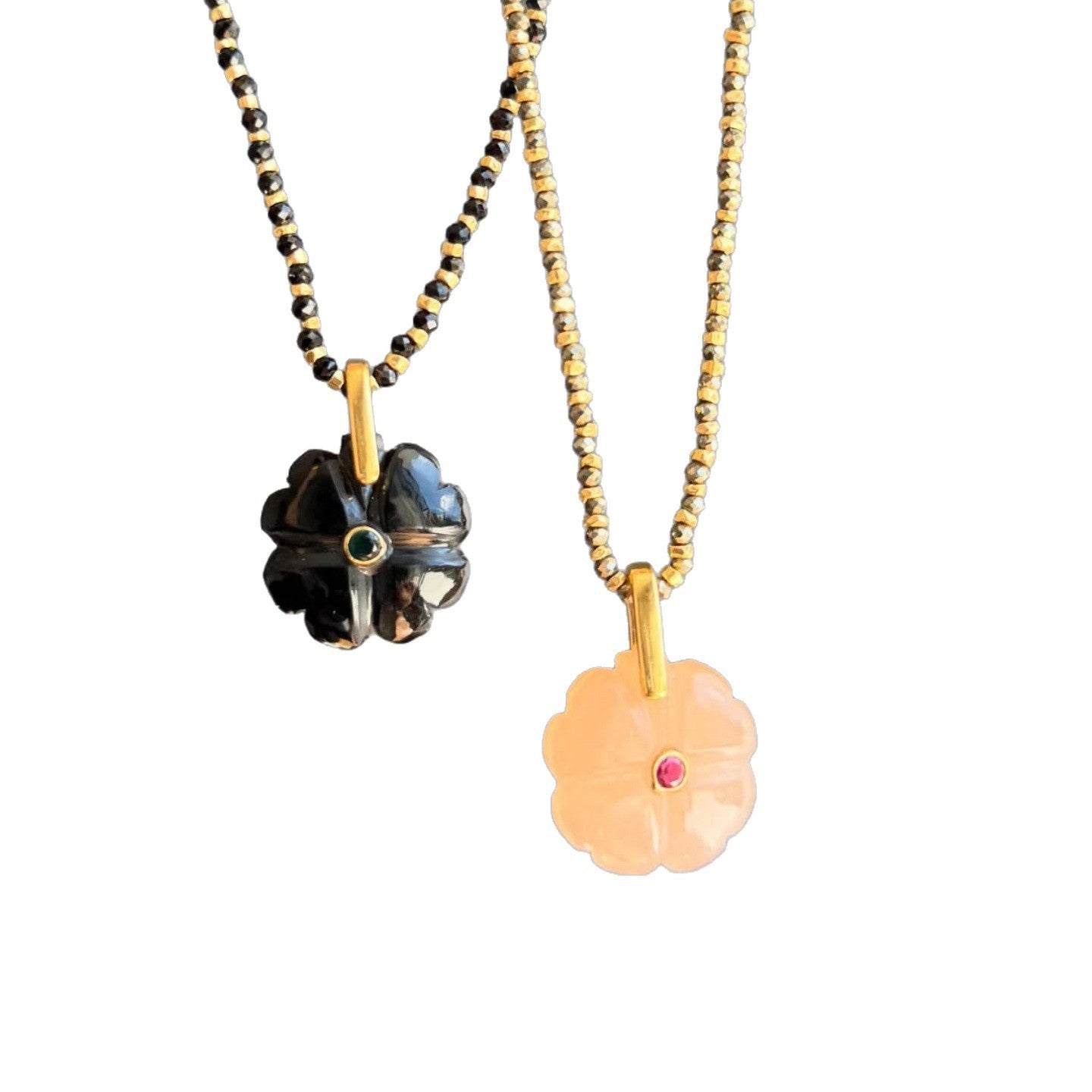 Red Oil-drop Flower Clavicle Necklace For Women