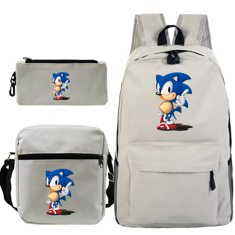 Blue hedgehog pattern backpack