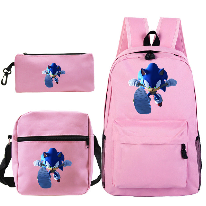 Blue hedgehog pattern backpack