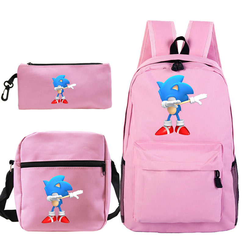 Blue hedgehog pattern backpack