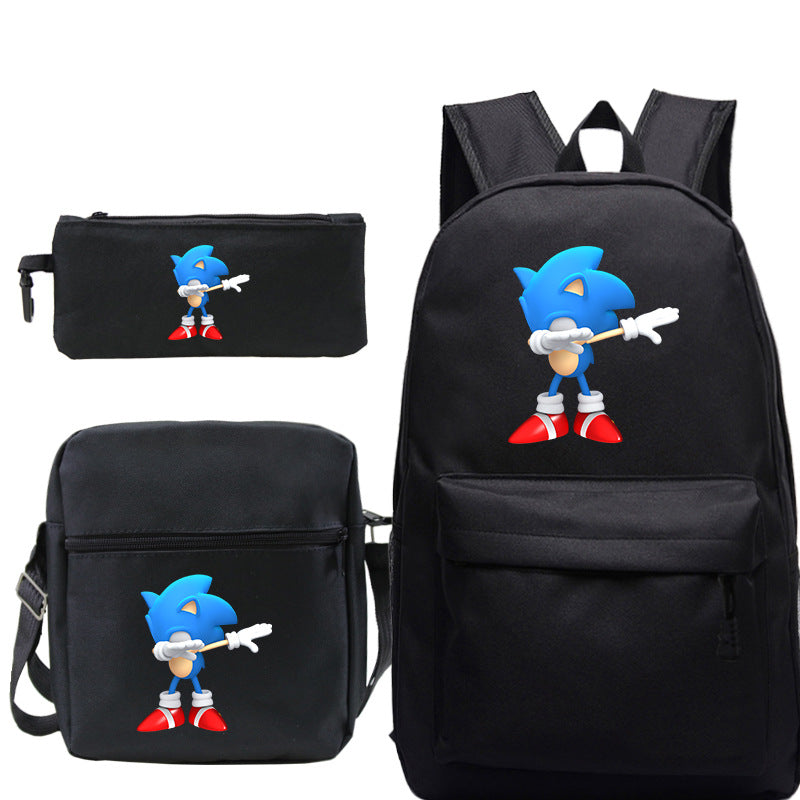 Blue hedgehog pattern backpack