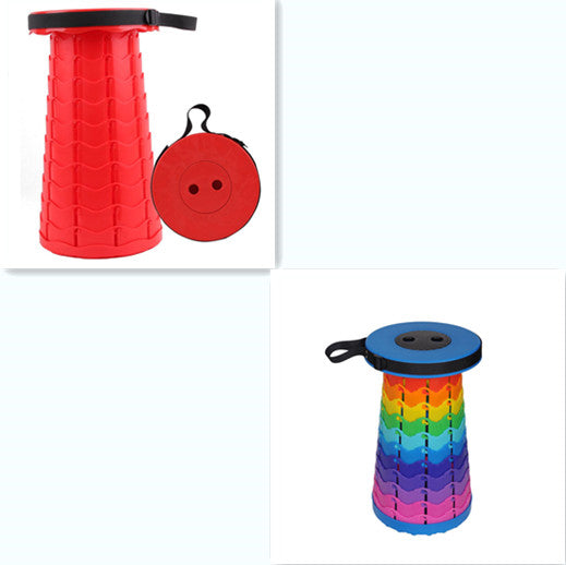 New Rainbow Folding Stool Outdoor Telescopic Stool Portable  Light