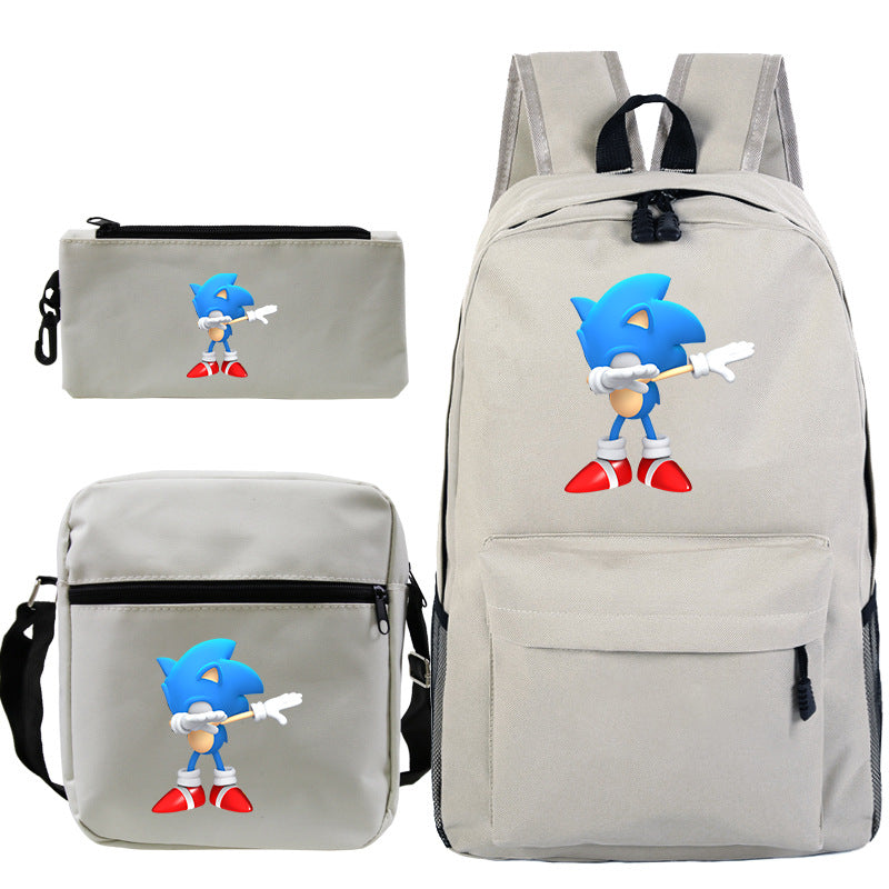 Blue hedgehog pattern backpack