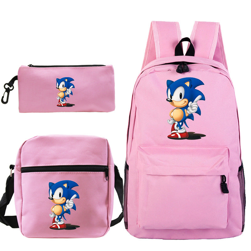 Blue hedgehog pattern backpack