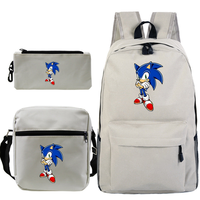 Blue hedgehog pattern backpack