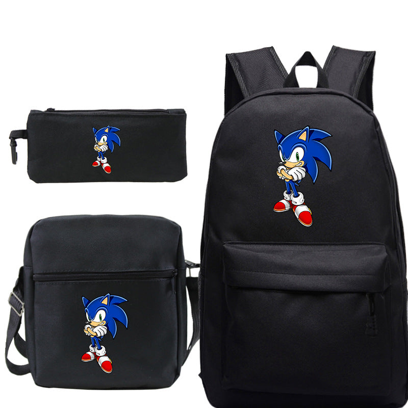 Blue hedgehog pattern backpack