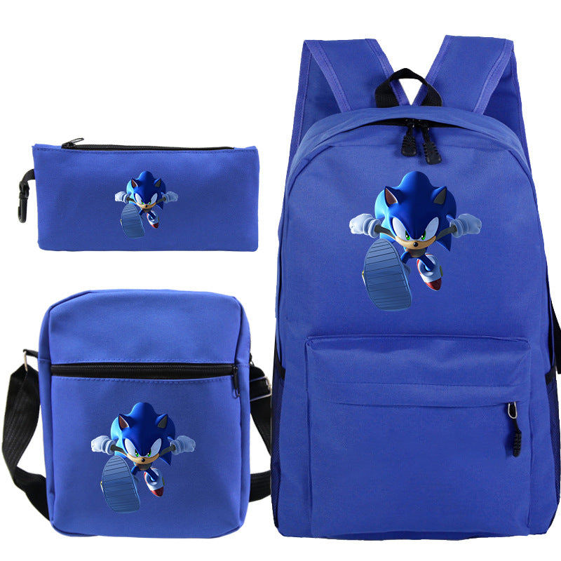 Blue hedgehog pattern backpack